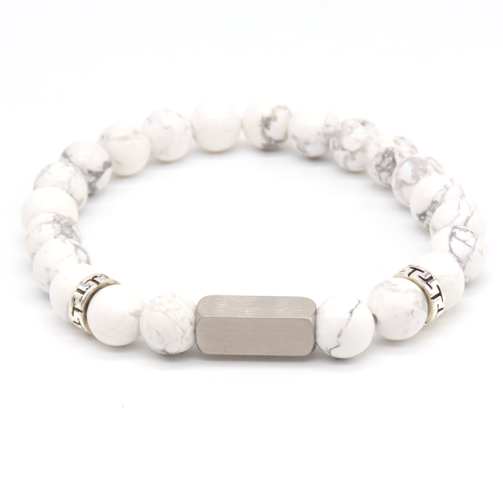 Graveer Armband-White 8mm