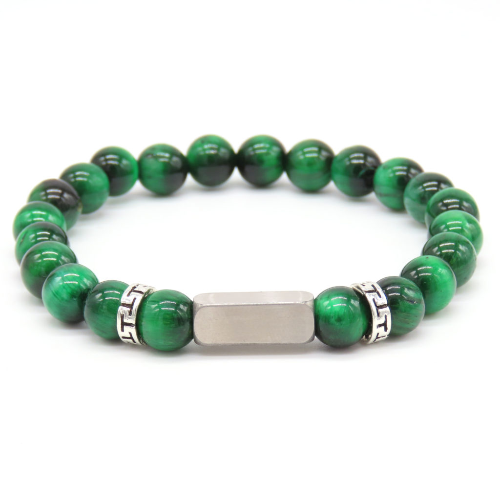 Graveer Armband-Green Shine 8mm