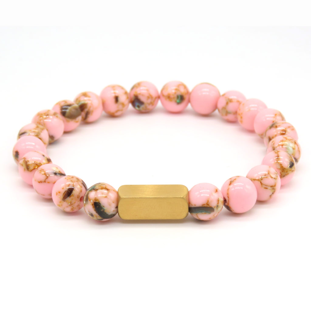 Graveer Armband-Roze Gold 8mm