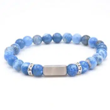 Graveer Armband-Blue White 8mm
