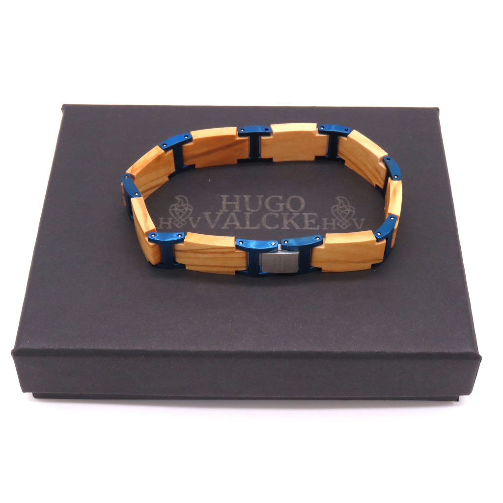 Hugo Valcke Hout-Blauw Armband 14mm - Afbeelding 6
