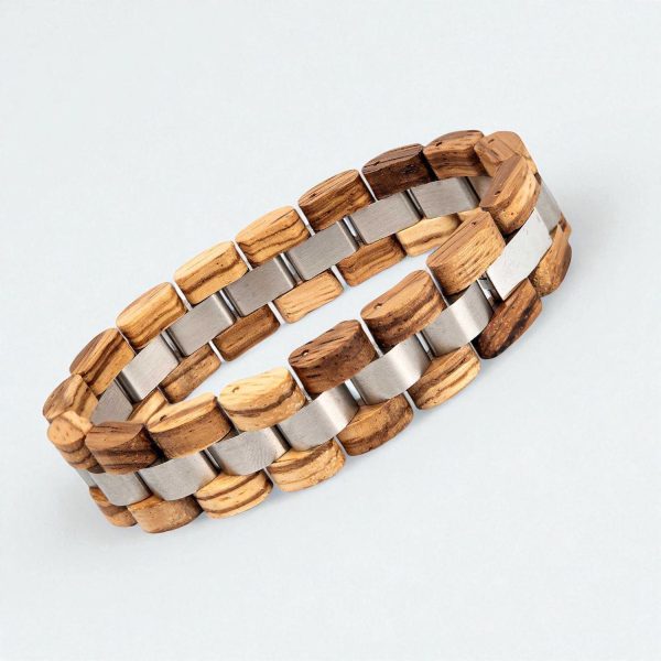 Stoere Herenarmband van Zebra-hout – Uniek Streepdesign & Natuurlijke Charme
