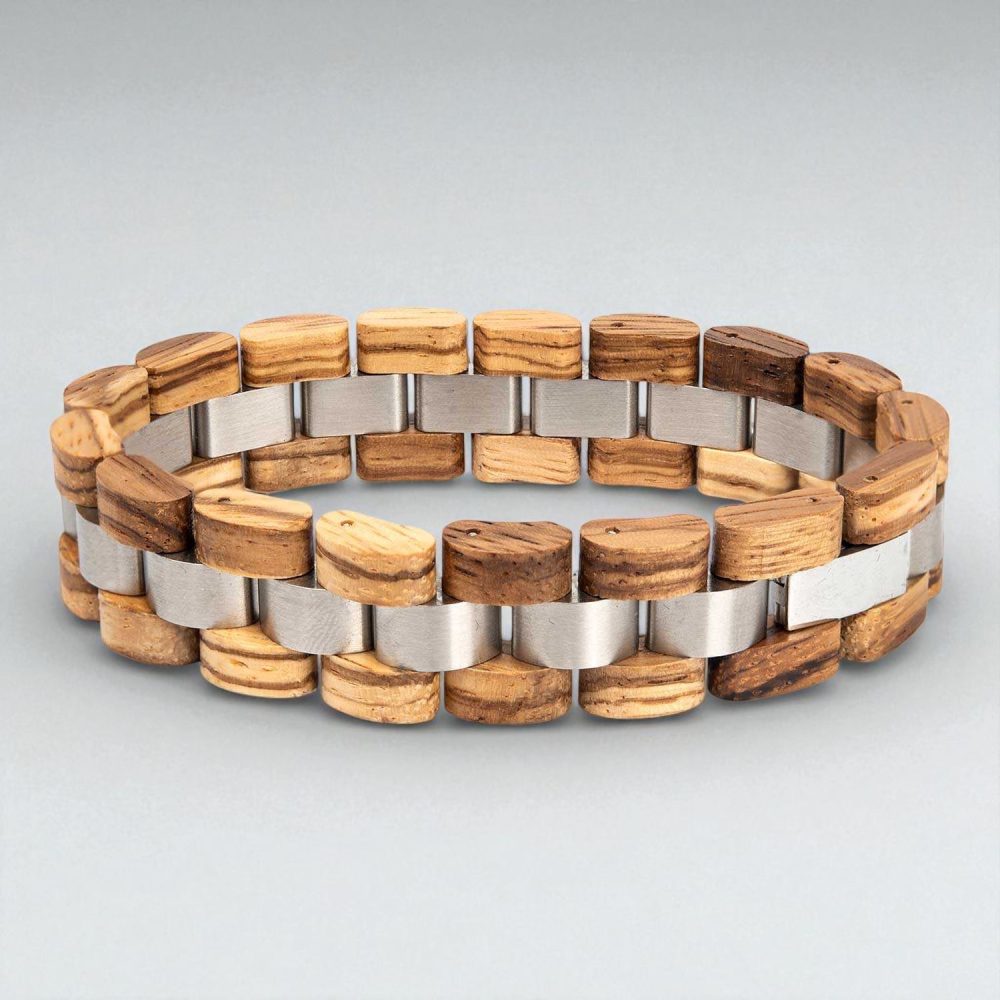 Stoere Herenarmband van Zebra-hout – Uniek Streepdesign & Natuurlijke Charme - Afbeelding 6