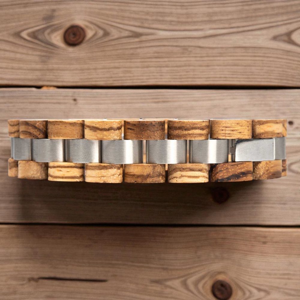 Stoere Herenarmband van Zebra-hout – Uniek Streepdesign & Natuurlijke Charme - Afbeelding 5