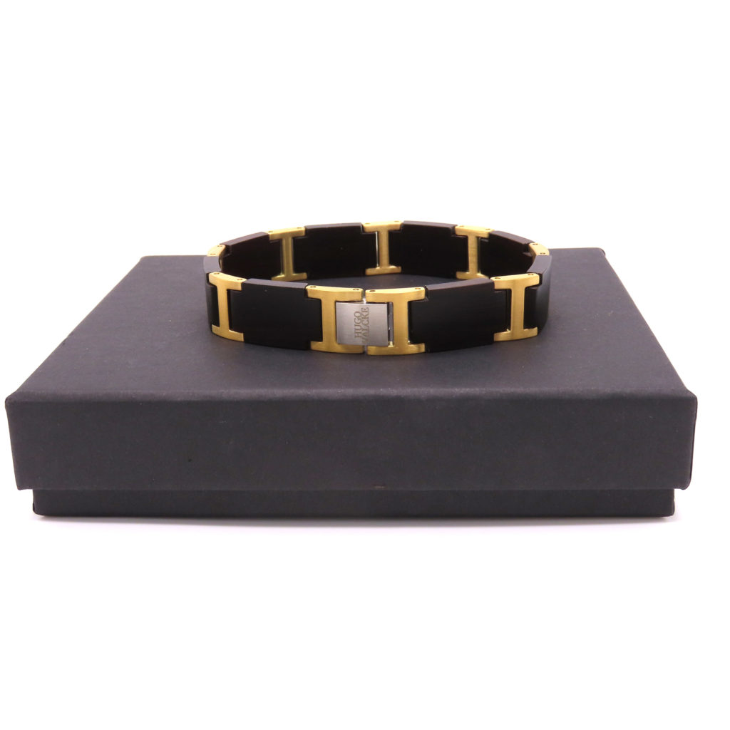 Hugo Valcke Wood-Black-Gold Armband 14mm - Afbeelding 2