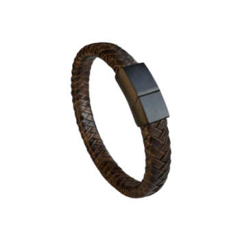 Gevlochten Armband vintage bruin - Afbeelding 3