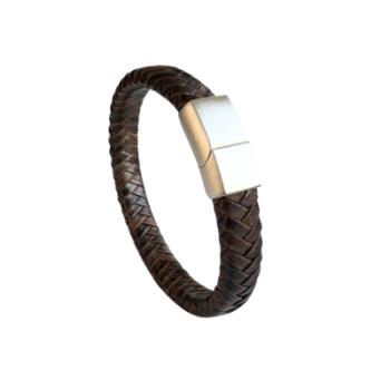 Gevlochten Armband bruin - Afbeelding 2