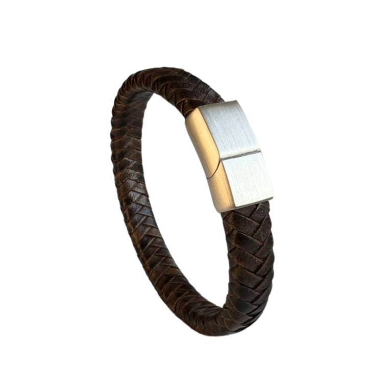 Gevlochten Armband vintage bruin