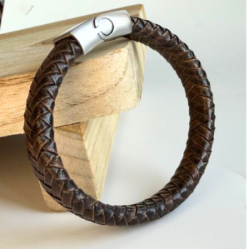 Gevlochten Armband bruin - Afbeelding 5