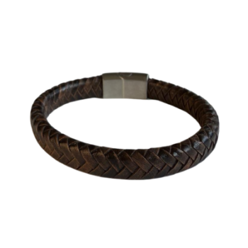 Gevlochten Armband vintage bruin - Afbeelding 2