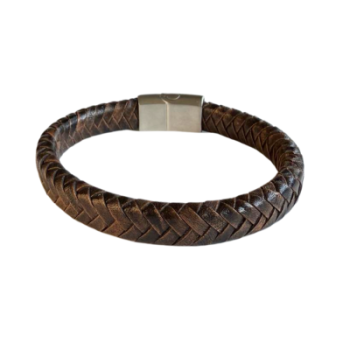 Gevlochten Armband bruin - Afbeelding 4