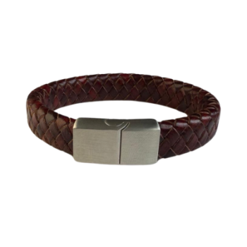 Gevlochten Armband bruin met initialen | 4 Kleuren - Afbeelding 6
