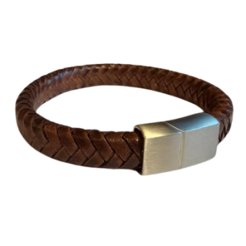 Gevlochten Armband bruin met initialen | 4 Kleuren - Afbeelding 3
