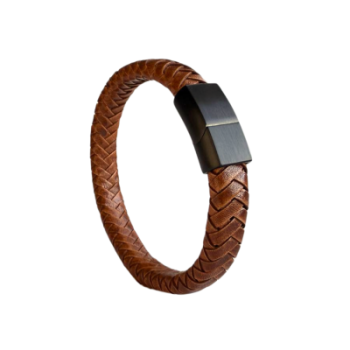 Gevlochten Armband licht bruin