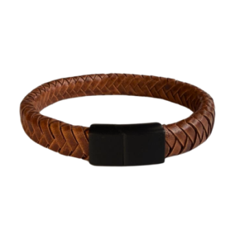 Gevlochten Armband licht bruin - Afbeelding 2