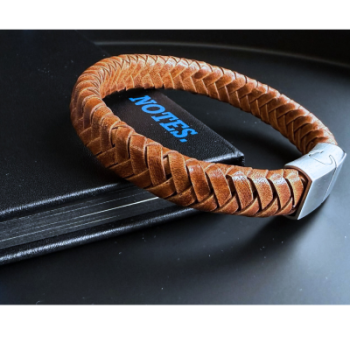 Gevlochten Armband licht bruin - Afbeelding 3