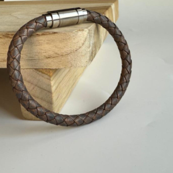 Rond Gevlochten Armband donker Grijs