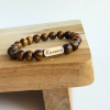 Yellow tiger eye armband met naam of datum