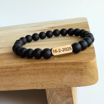 Graveer Armband Black Onyx