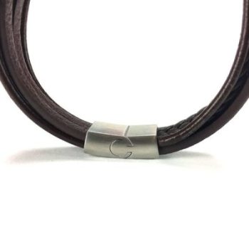 Flat & Twisted bruin Leren armband - Afbeelding 4