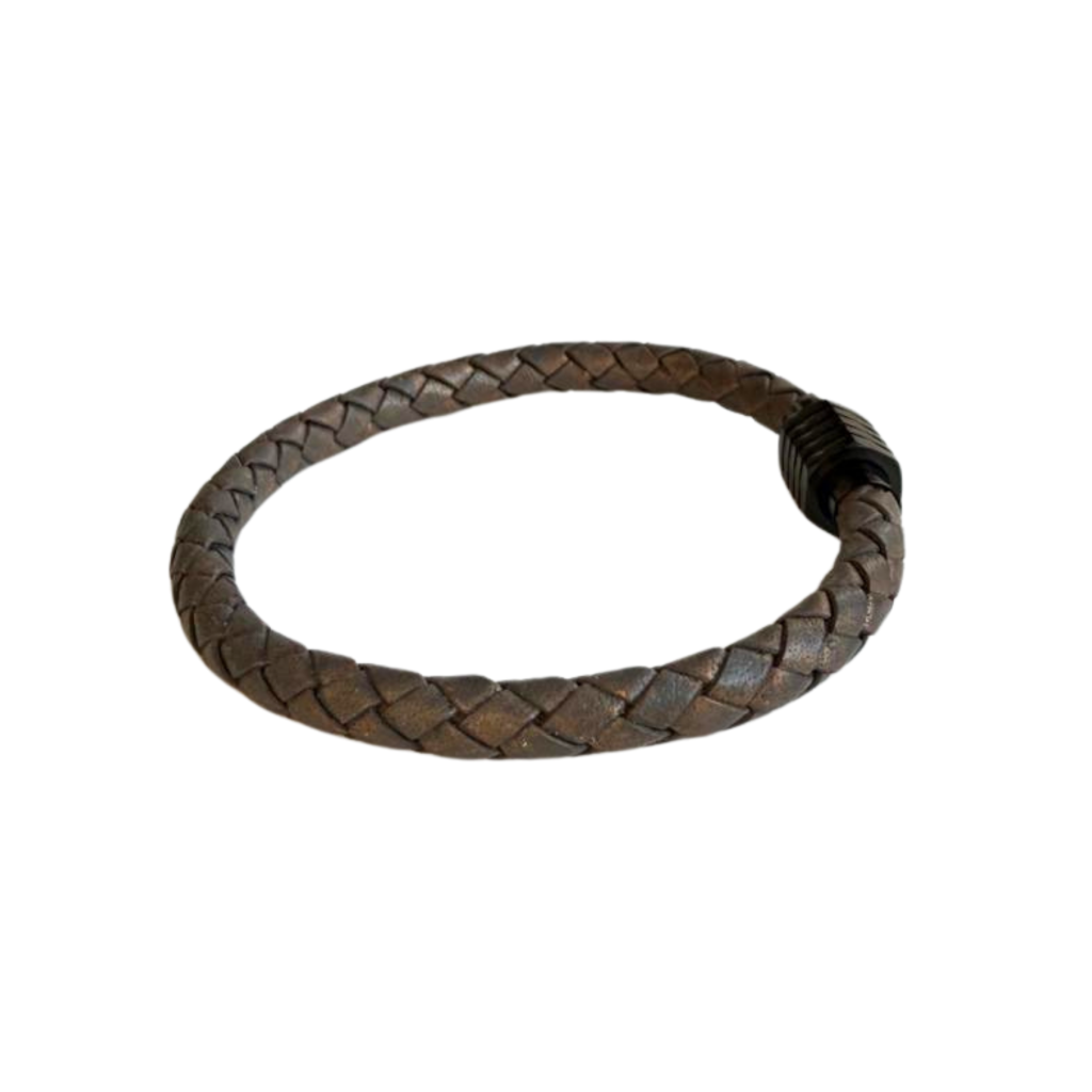 Rond Gevlochten Armband Donker Grijs - Afbeelding 3