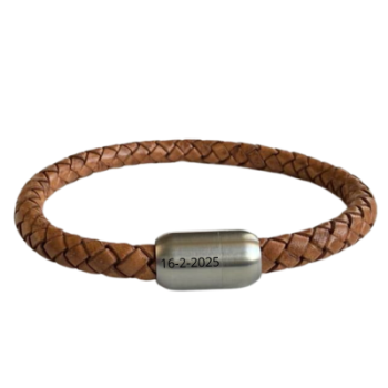 Graveer Armband Gevlochten Leer - Afbeelding 3