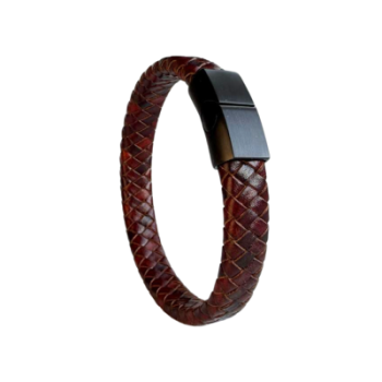 Luxe Gevlochten Armband Bordeaux