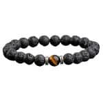 Armband Volcanic lava & Yellow Tiger Eye