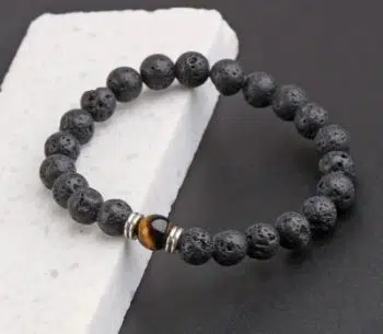 Armband Volcanic lava & Yellow Tiger Eye - Afbeelding 2