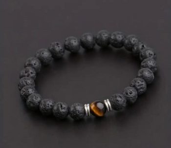 Armband Volcanic lava & Yellow Tiger Eye - Afbeelding 3