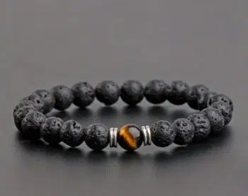 Armband Volcanic lava & Yellow Tiger Eye - Afbeelding 4