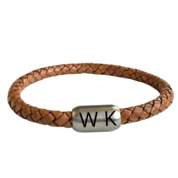Graveer Armband Gevlochten Leer