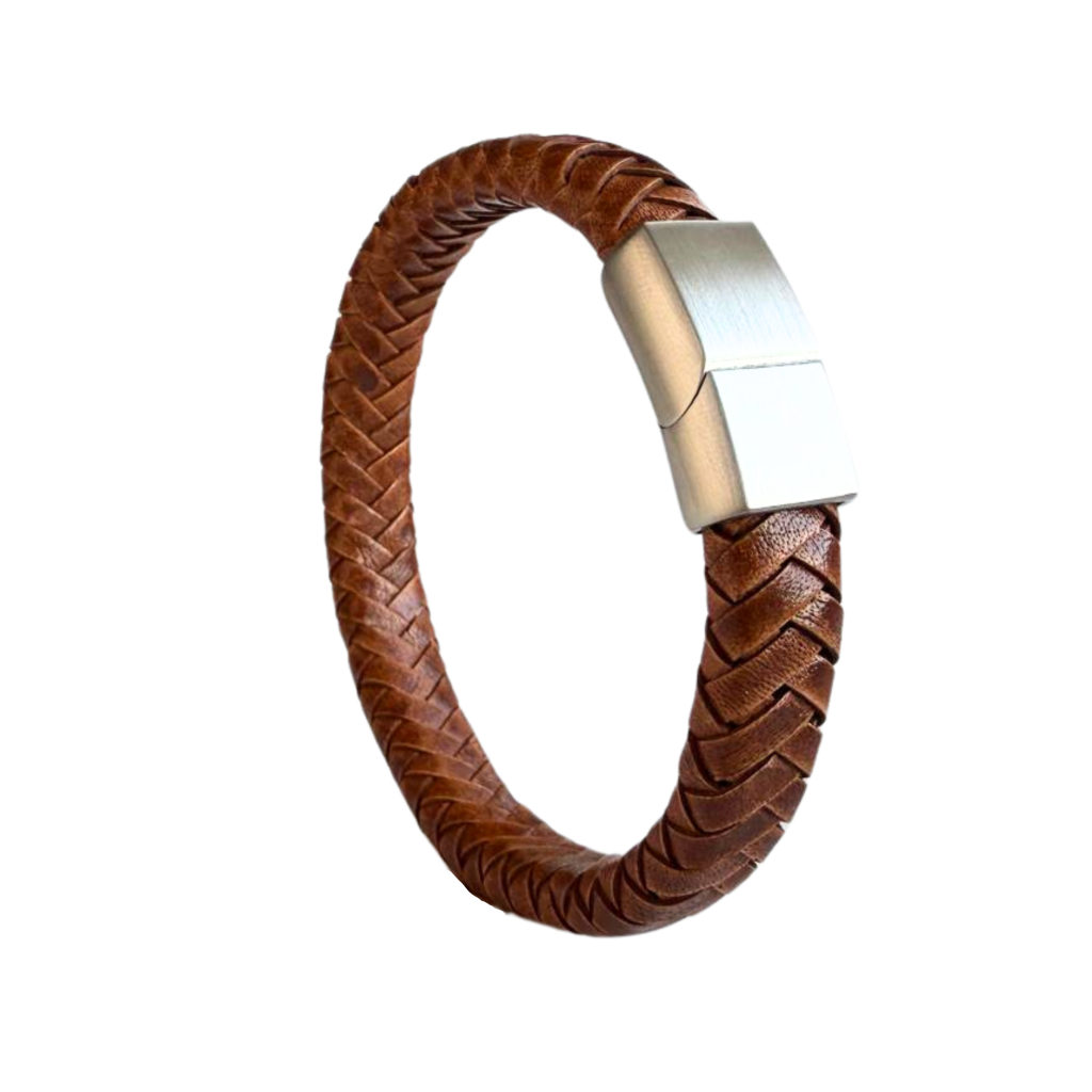 Gevlochten Armband licht bruin