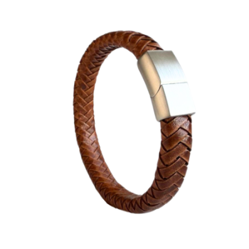 Gevlochten Armband licht bruin