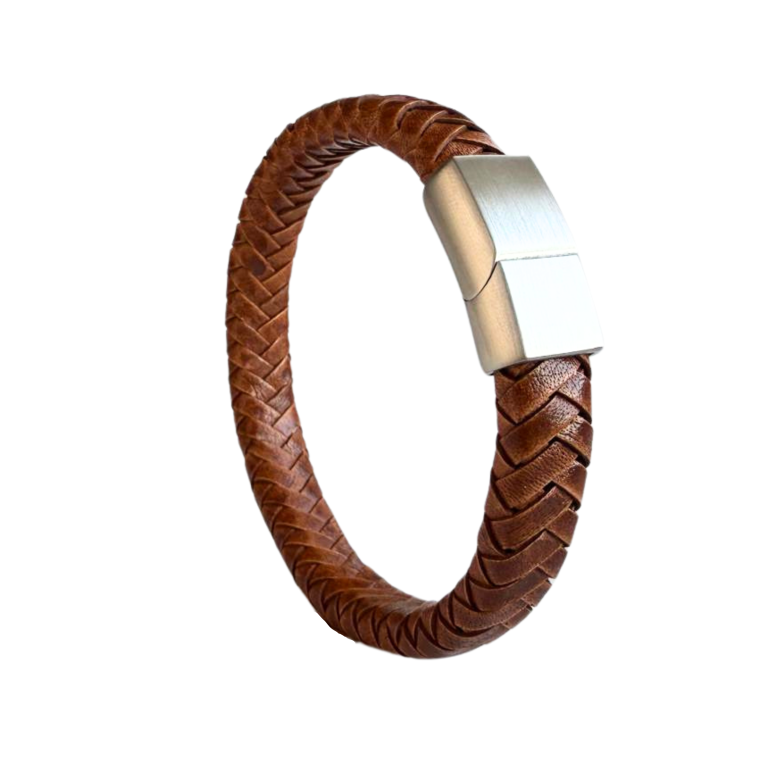 Gevlochten Armband licht bruin