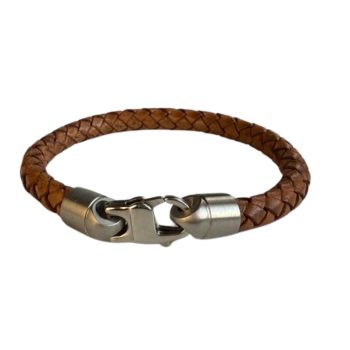 Rond Gevlochten Leren Armband bruin - Afbeelding 3